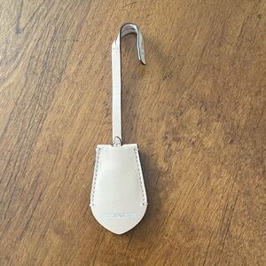 Coach Cream Leather Luggage Tag